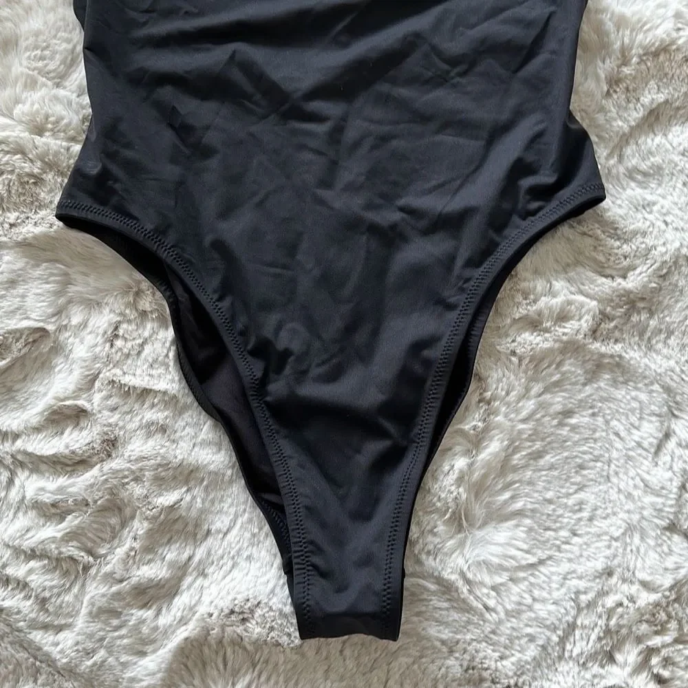 SKIMS Signature Swim Scoop Neck One Piece Onyx Size L